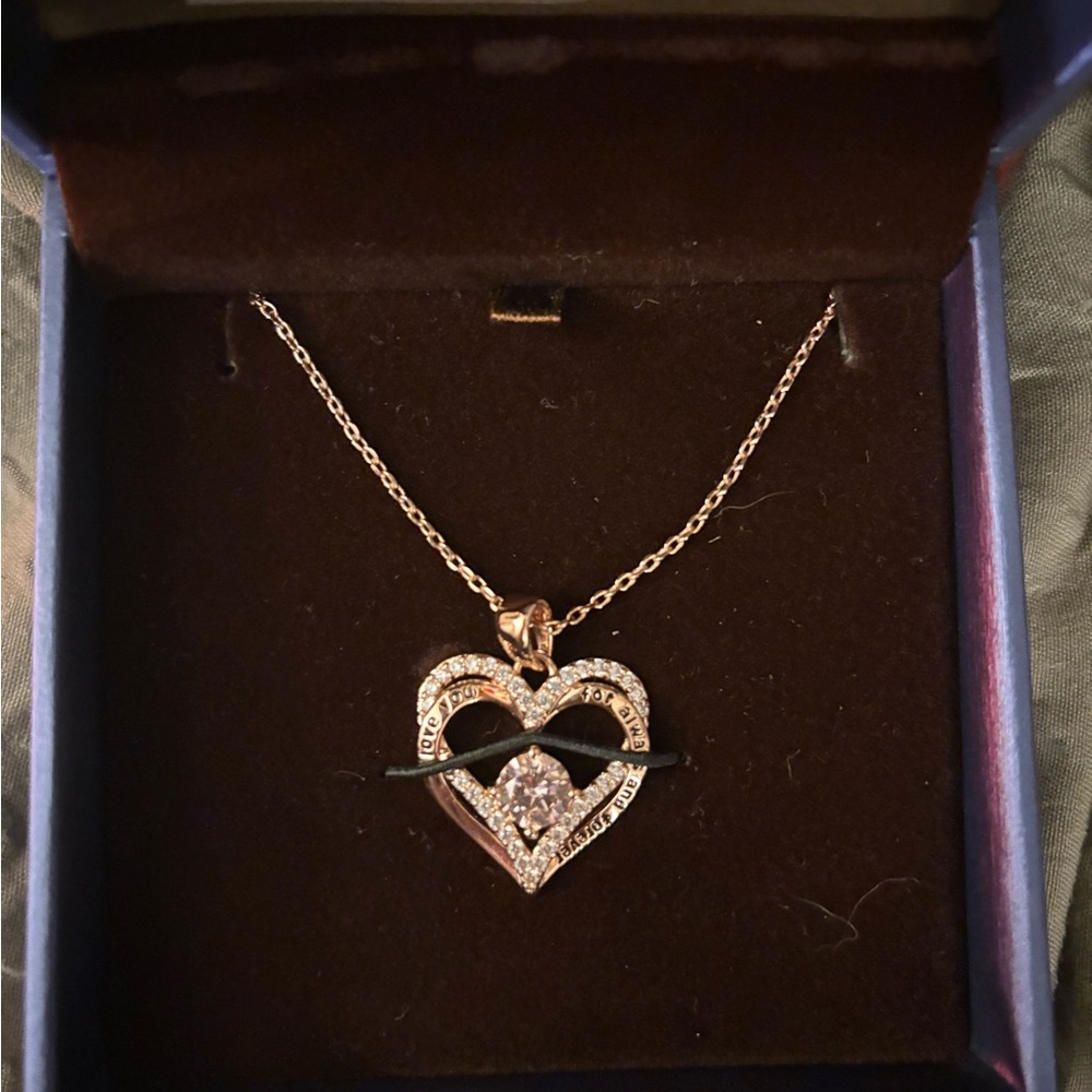 Elegant Gold and Silver Heart Pendant Necklace